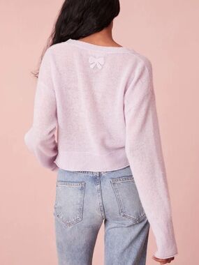 Love Shack Fancy • Cashmere Lawrence Lightweight Cardigan Lilac Size XXL